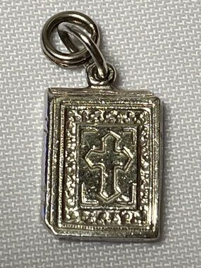 Silver Cross Book Charm Pendant
Vintage